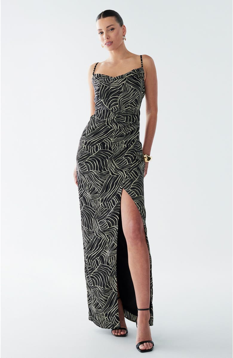 BWLDR Reenie Dress, Alternate, color, Black Abstract