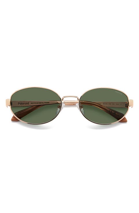 55mm Polarized Oval Sunglasses