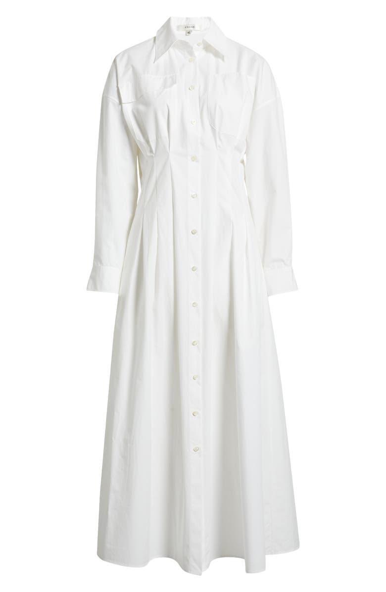 FRAME Nipped Long Sleeve Twill Maxi Dress, Alternate, color,