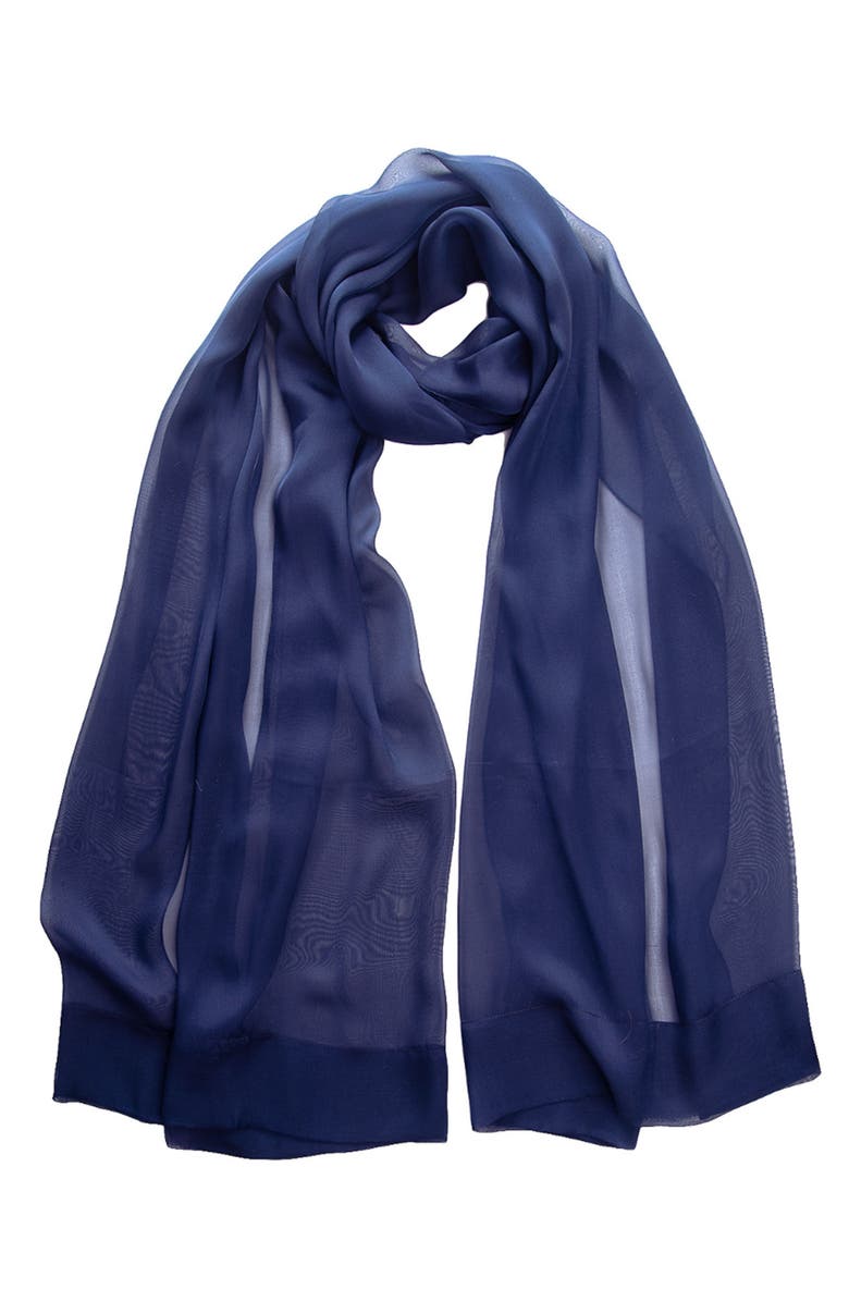 Elizabetta Carmen - Silk Scarf/Shawl for Women, Main, color, Marine Navy