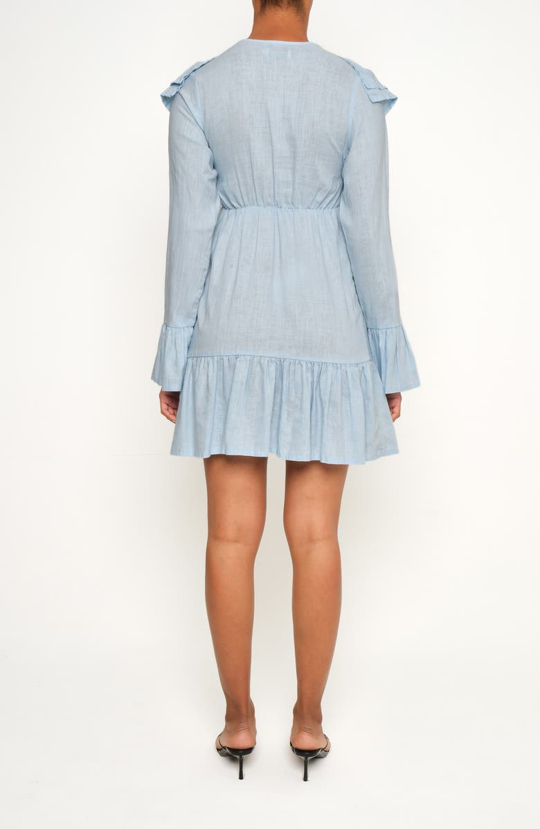 The Lulo Project Wings of the West Floral Long Sleeve Stretch Cotton Dress, Alternate, color, Baby Blue