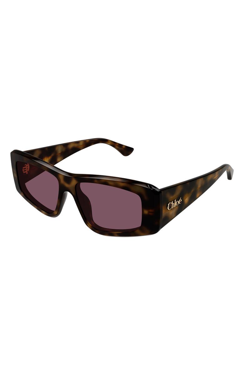 Chloé 55mm Rectangular Sunglasses, Alternate, color,