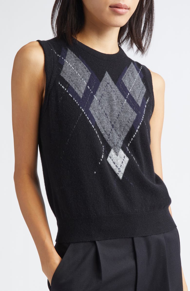 Johnstons of Elgin Le Jabots Cashmere Sweater Vest, Alternate, color, Black Colourway