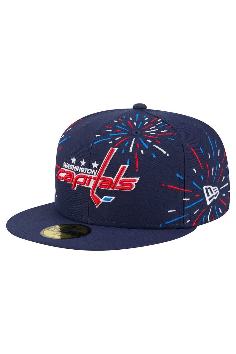 Men's New Era  Navy Washington Capitals Americana Fireworks 59FIFTY Fitted Hat, Alternate, color, Navy