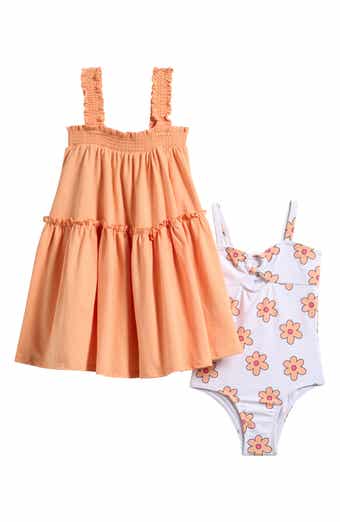 Jessica Simpson Kids' Floral One-Piece Swimsuit & Cover-Up Dress Set