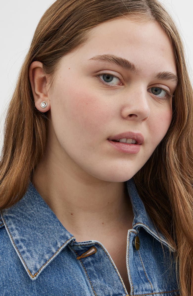 COACH Halo Crystal Stud Earrings, Alternate, color, Crystal/ Rhodium