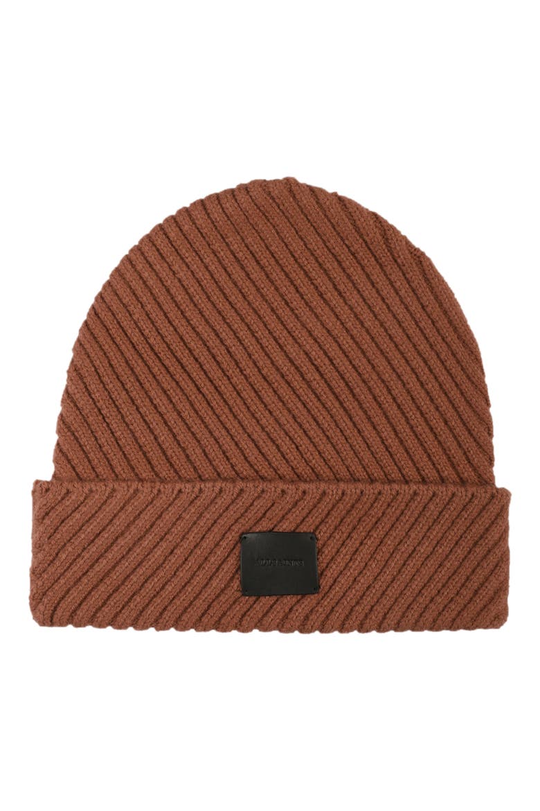 Traveling Rib Peak Beanie, Main, color, SMOKE PINK