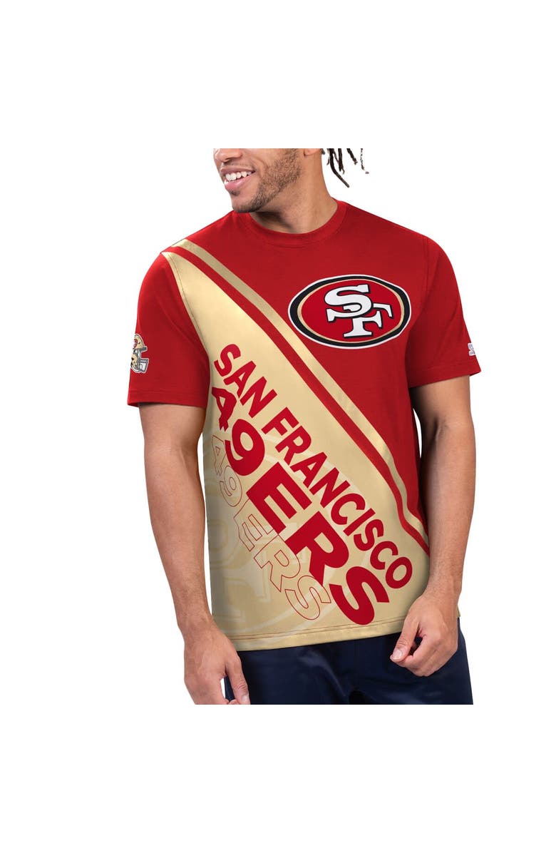 STARTER Men's Starter Scarlet/Gold San Francisco 49ers Finish Line Extreme Graphic T-Shirt, Alternate, color, 