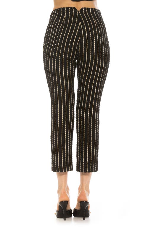 Alexia Admor Clio Stripe Crop Tapered Leg Pants In Black Pinstripe