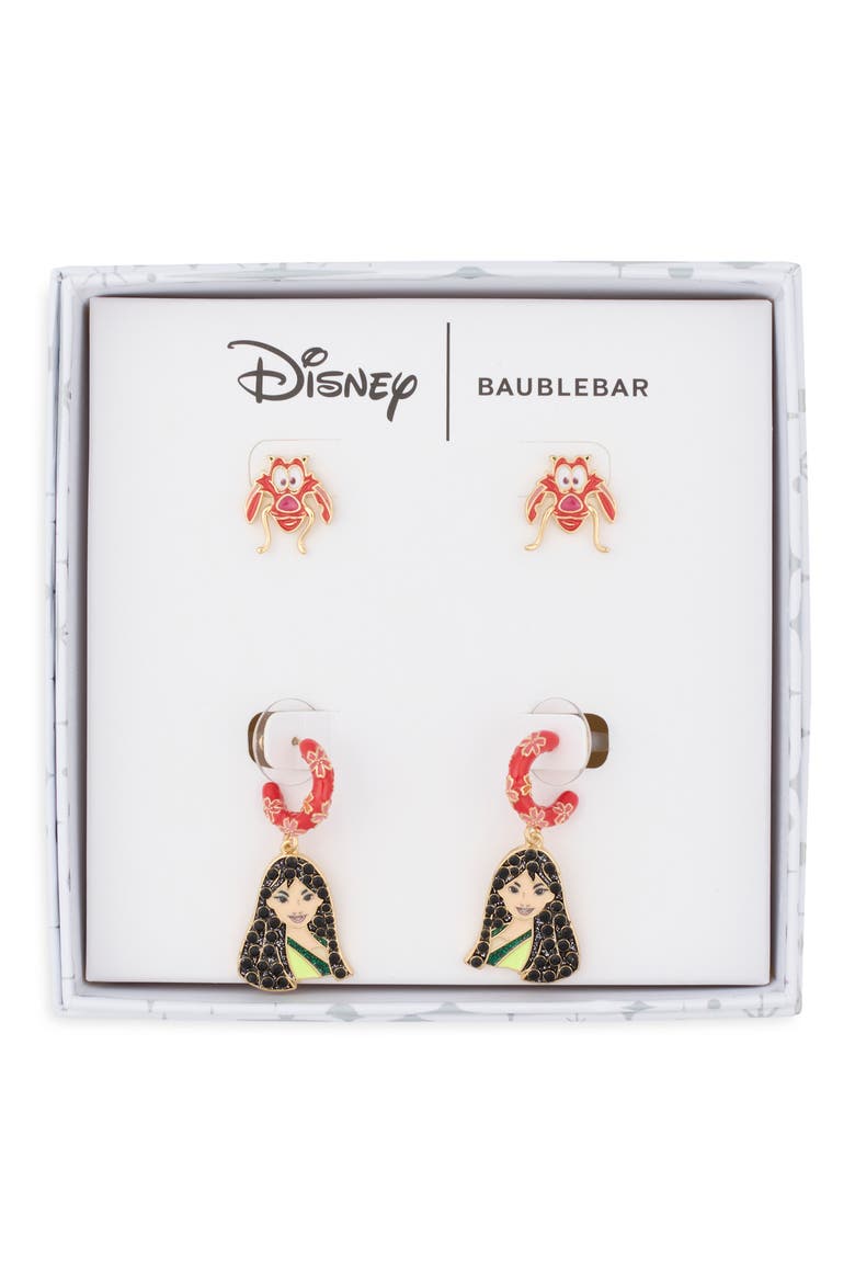 Disney Mulan and Mushu Earring Set, Main, color, MULTI