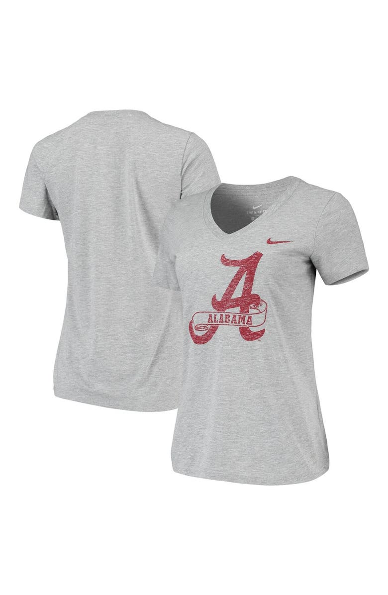 Nike Women's Nike Heathered Gray Alabama Crimson Tide Vault Tri-Blend V-Neck T-Shirt, Main, color,