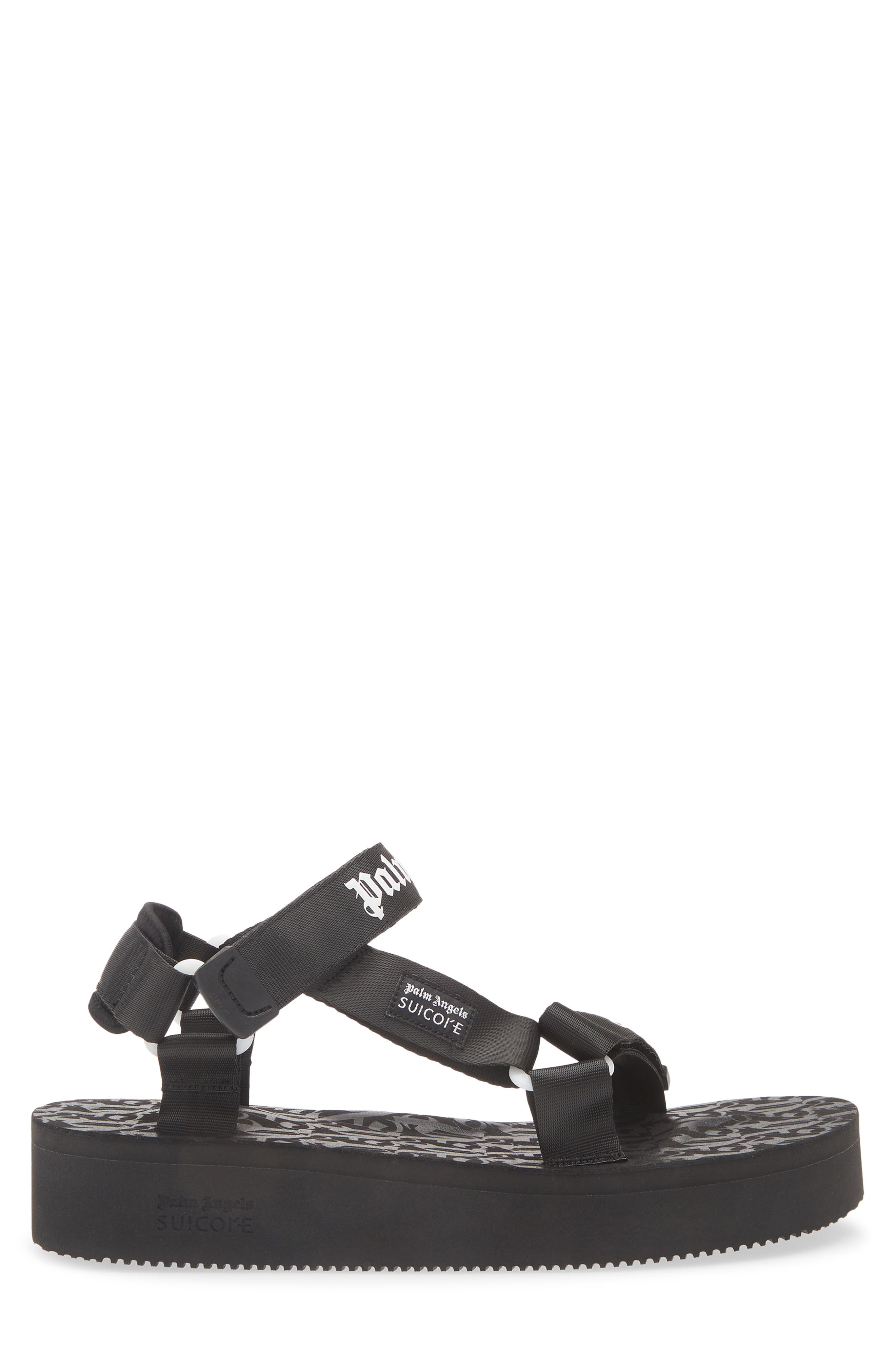 Palm Angels Logo Sandal, Alternate, color, Black/White