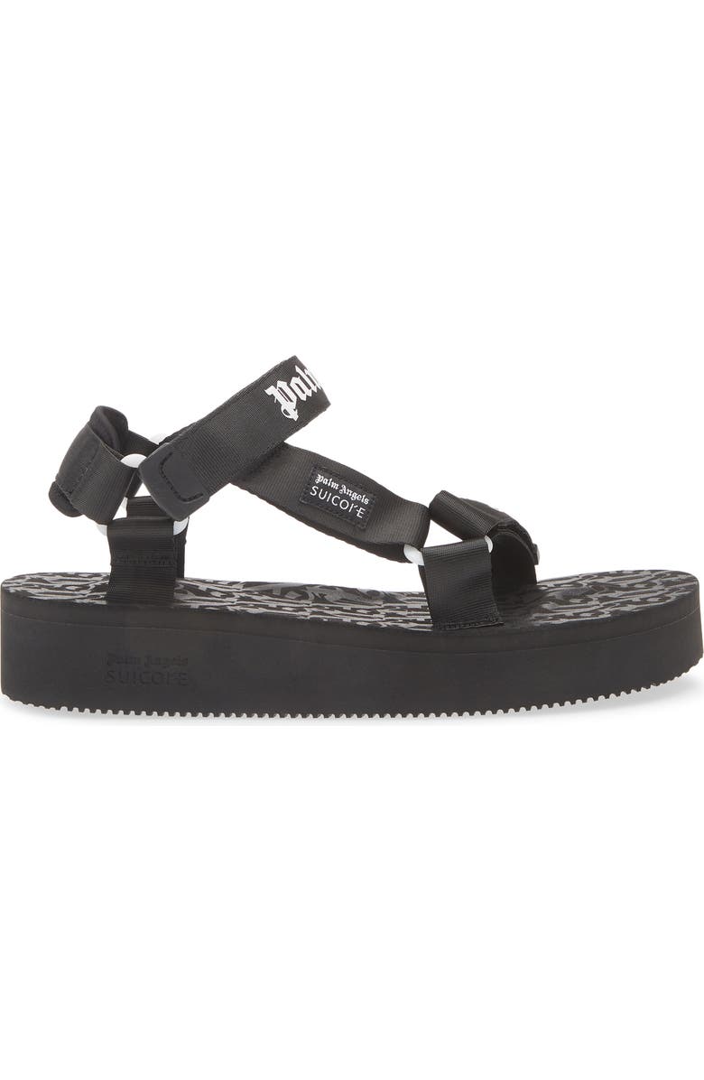 Palm Angels Logo Sandal, Alternate, color, Black/White