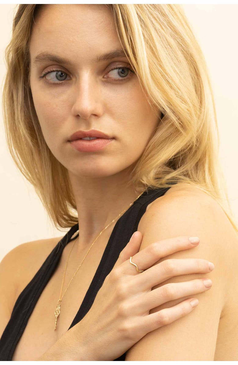 Oradina 14K Gold Curve Appeal Stack Ring, Alternate, color, Yellow Gold