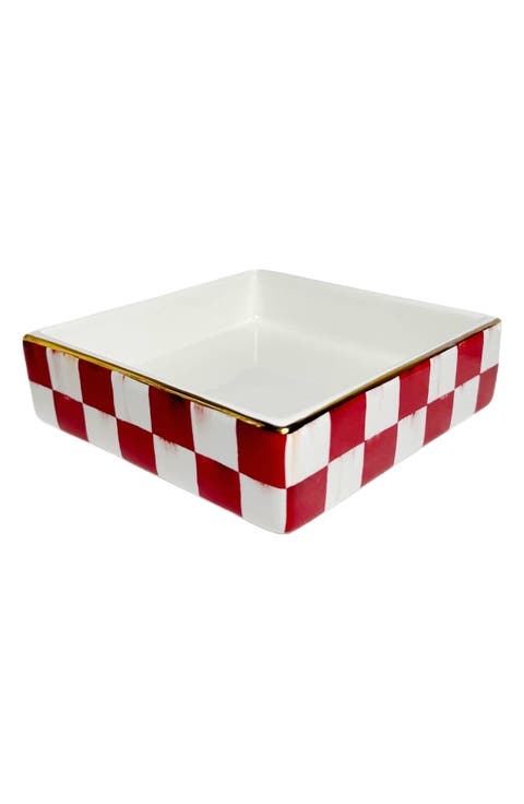 Cherry Check Cocktail Napkin Holder