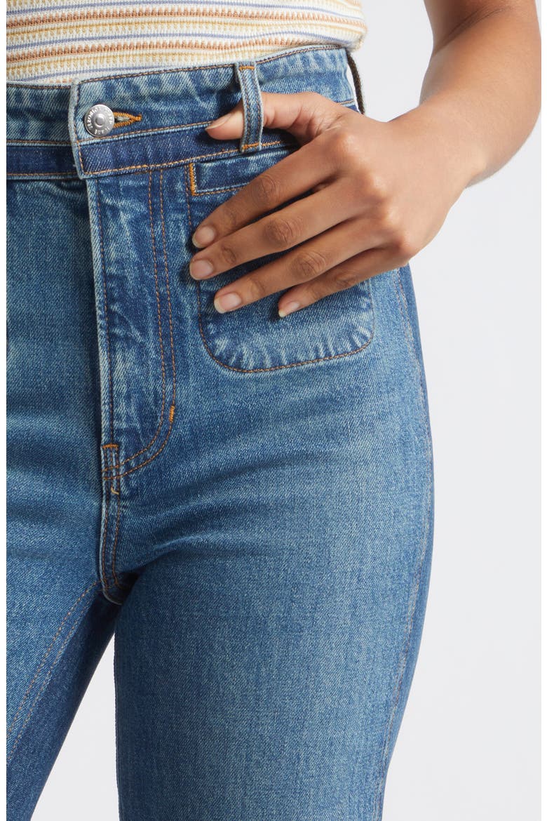 Crosbie Colorblock High Waist Wide Leg Jeans, Alternate, color, HALL OF FAME