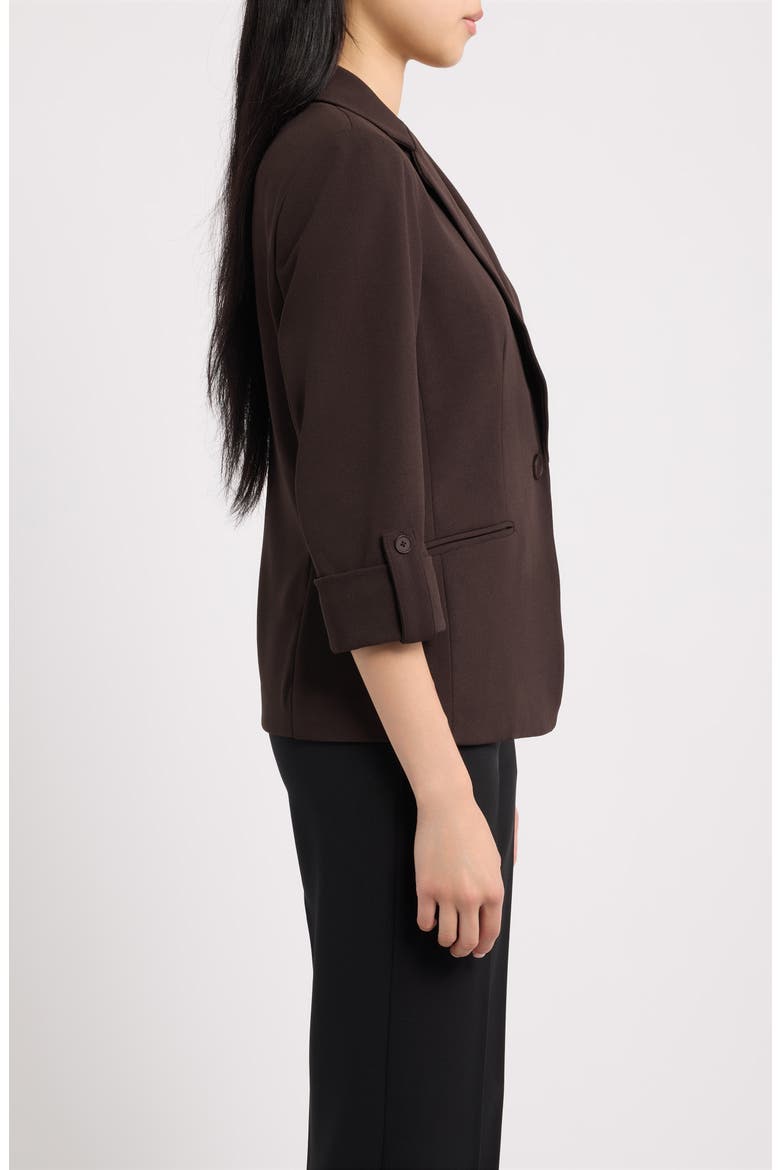 One-Button Blazer, Alternate, color, CHOCOLATE BROWN