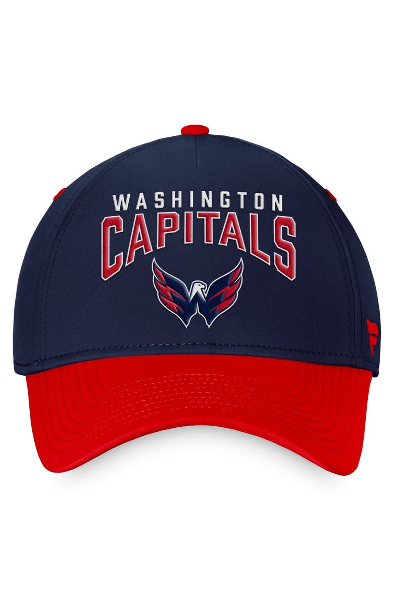 FANATICS Men's Fanatics Branded Navy/Red Washington Capitals Fundamental 2-Tone Flex Hat, Alternate, color, Navy