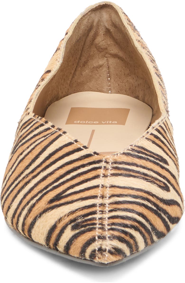 Dolce Vita Gema Genuine Calf Hair Pointed Toe Flat, Alternate, color, Tiger Calf Hair