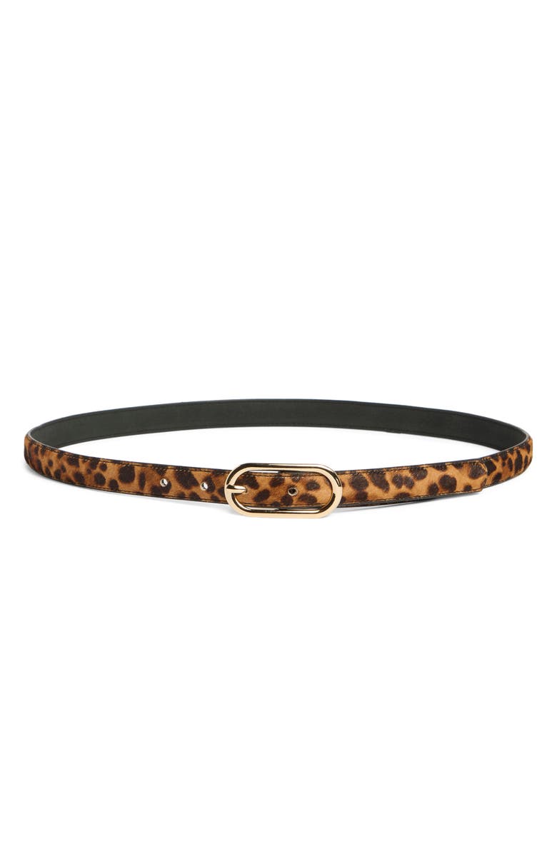 NORDSTROM RACK Cheetah Genuine Calf Hair & Leather Belt, Main, color, Leopard