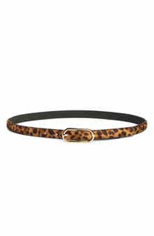 NORDSTROM RACK Cheetah Genuine Calf Hair & Leather Belt