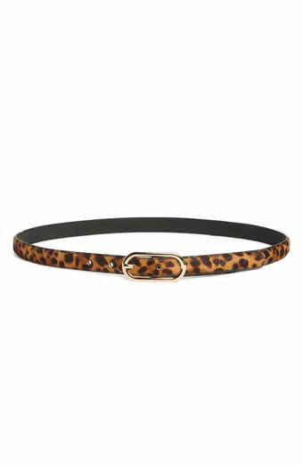 NORDSTROM RACK Cheetah Genuine Calf Hair & Leather Belt