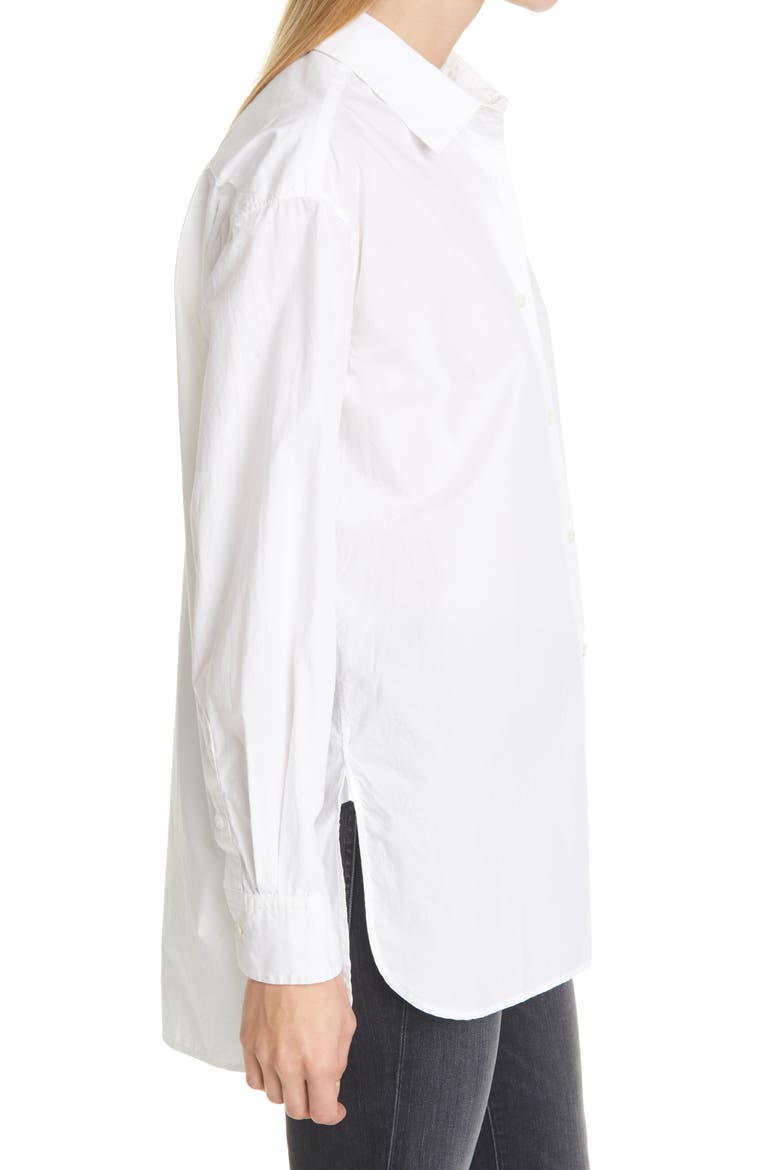 Women's Yorke High/Low Poplin Shirt, Alternate, color, WHITE