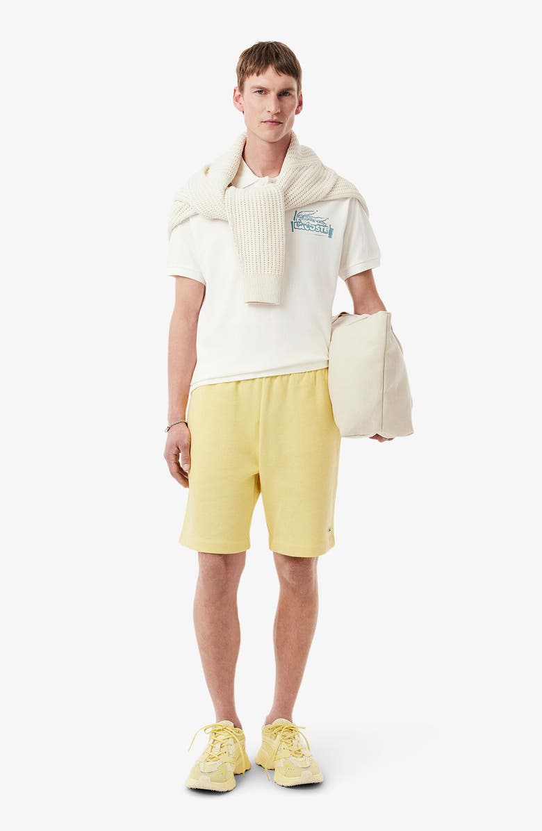 Lacoste Classic Fit Stencil Logo Cottion Polo, Alternate, color, Cpi Flour/ Limestone