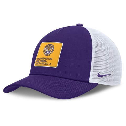 Men's Nike  Purple/White LSU Tigers 2025 On-Field Rise Engineered Trucker Adjustable Hat