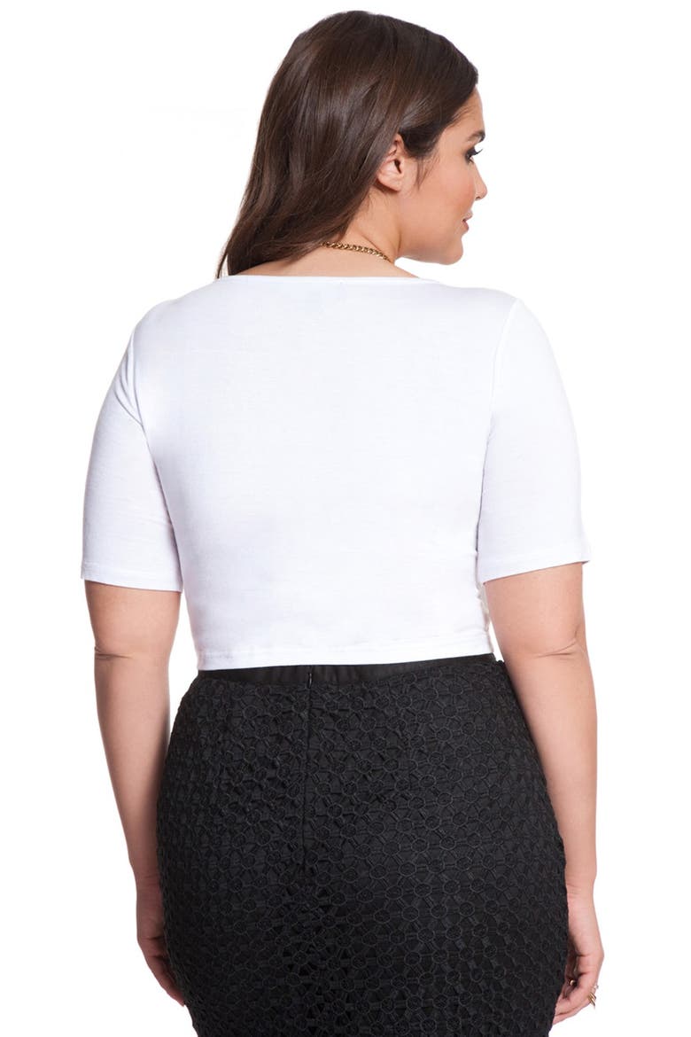 Scoop Neck Crop Top, Alternate, color, WHITE