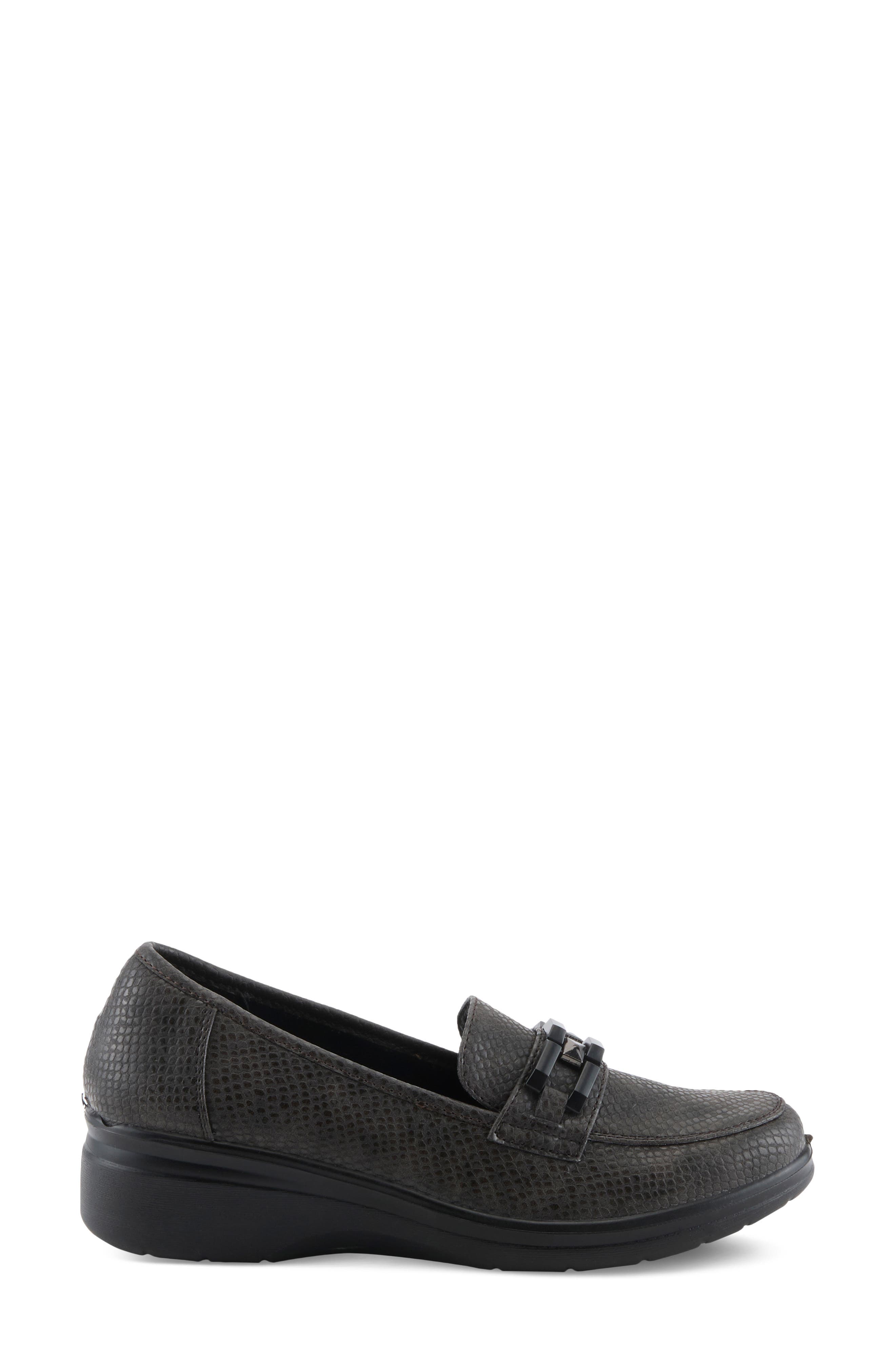 Arisoria Faux Leather Loafer, Alternate, color, PEWTER