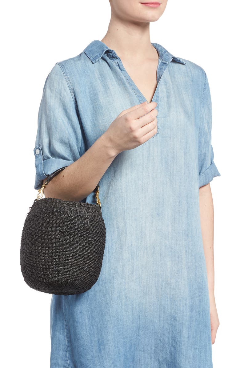 Clare V. Pot de Miel Top Handle Straw Basket Bag, Alternate, color,