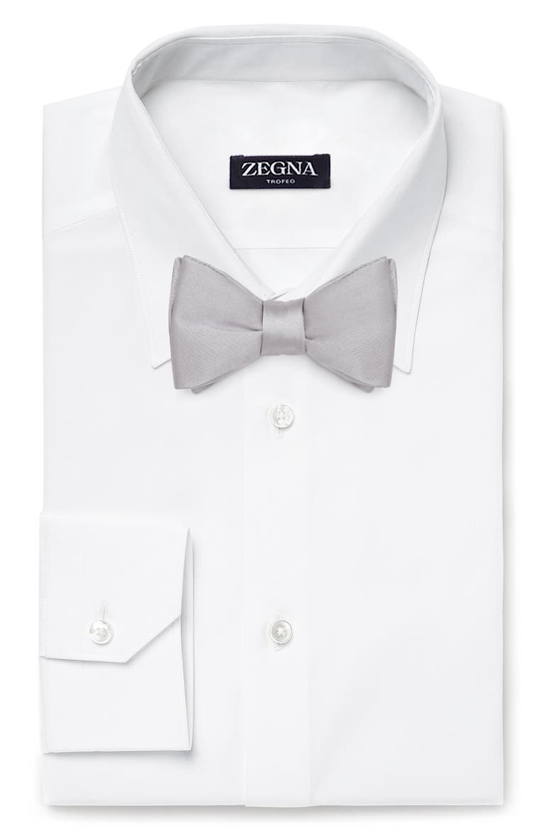 Silk Bow Tie, Alternate, color, LIGHT GREY SOLID