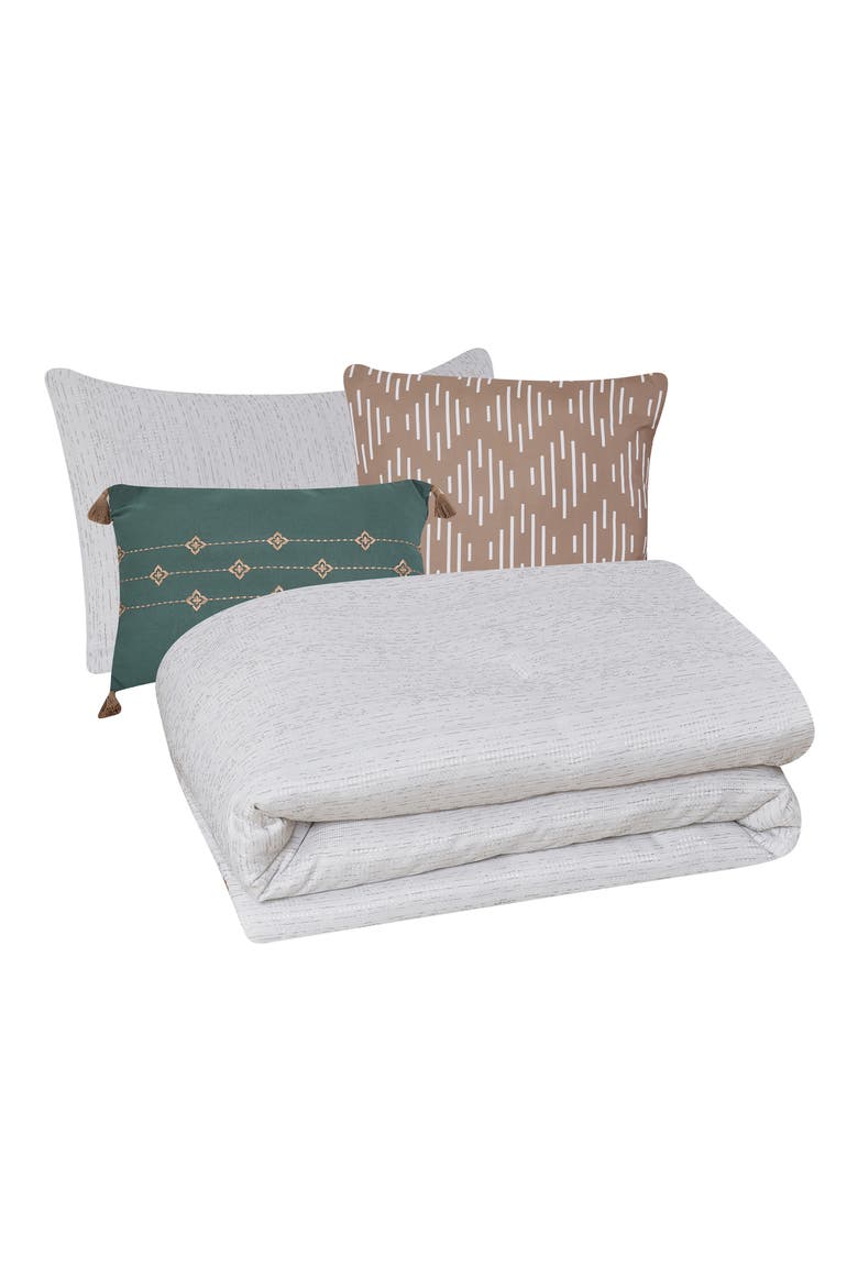 Marcy 5-Piece Comforter Set, Main, color, HEATHERED LIGHT GRAY