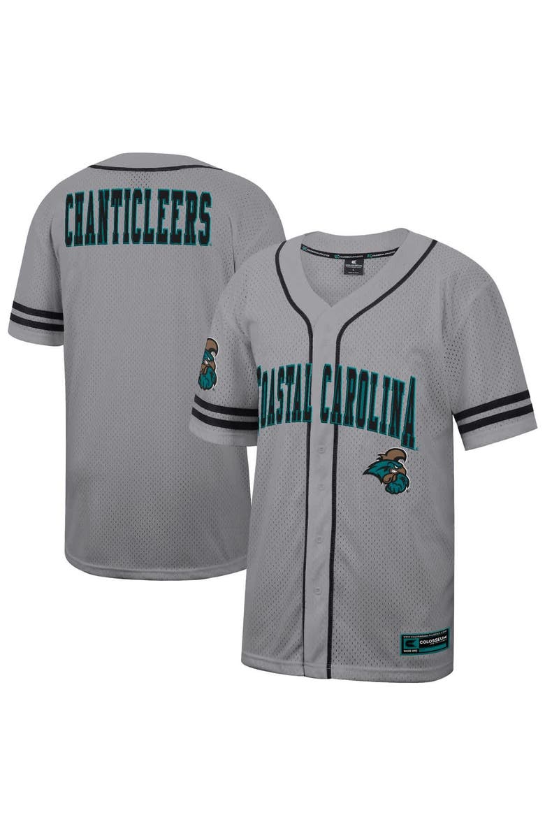 COLOSSEUM Men's Colosseum Gray Coastal Carolina Chanticleers Free Spirited Baseball Jersey, Alternate, color, Gray