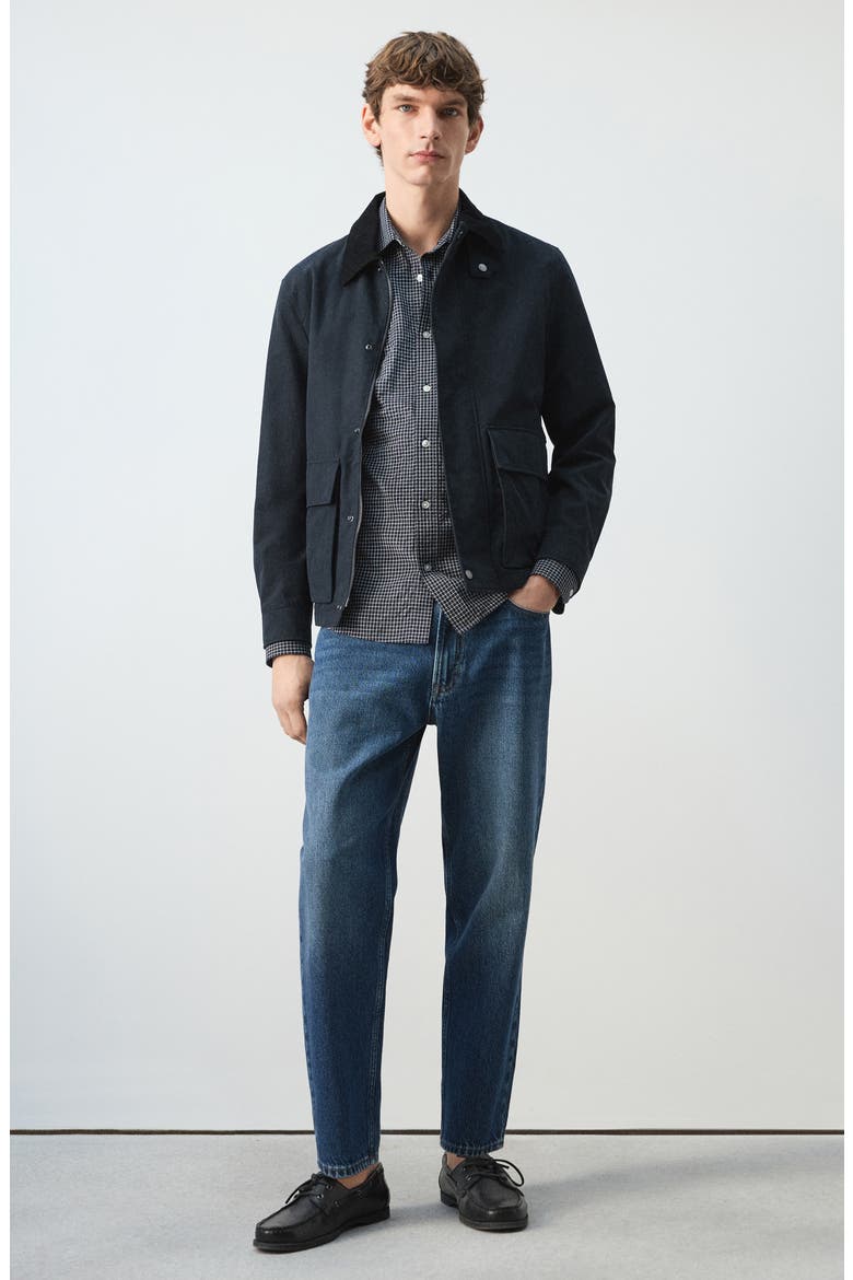 Contrast Collar Water Repellent Jacket, Alternate, color, NAVY