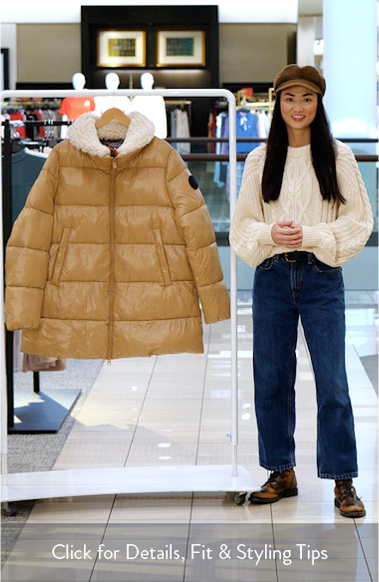 Bonita Faux Shearling Collar Puffer Jacket, sales video thumbnail