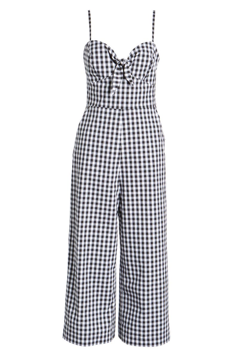 Socialite Tie Front Cropped Jumpsuit, Alternate, color,