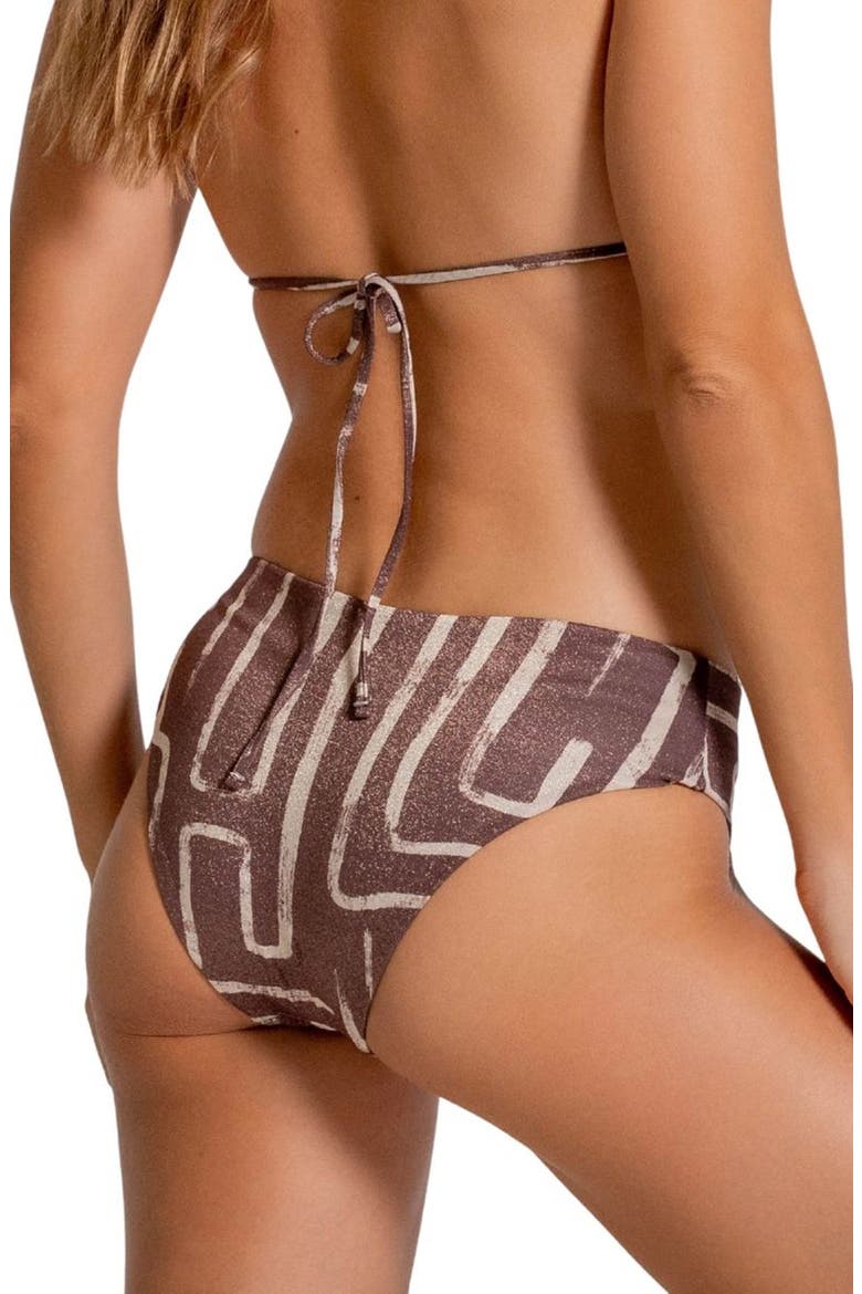 Metallic Hipster Bikini Bottoms, Alternate, color, COFFEE BEAN