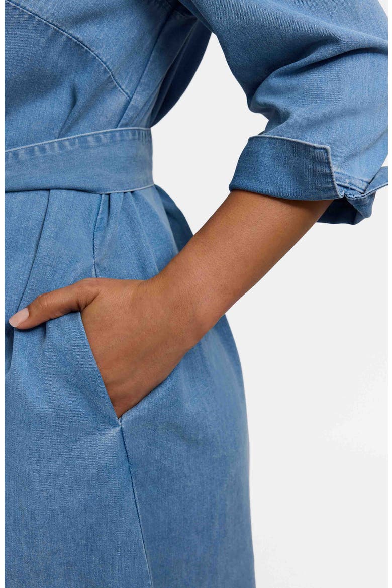 Agnes Tie Waist Denim Dress, Alternate, color, BLEACH WASH