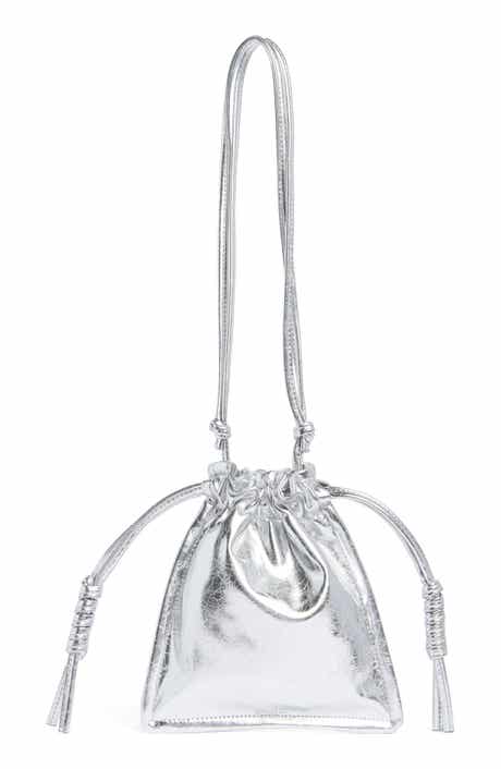 BCBG Drawstring Metallic Bag