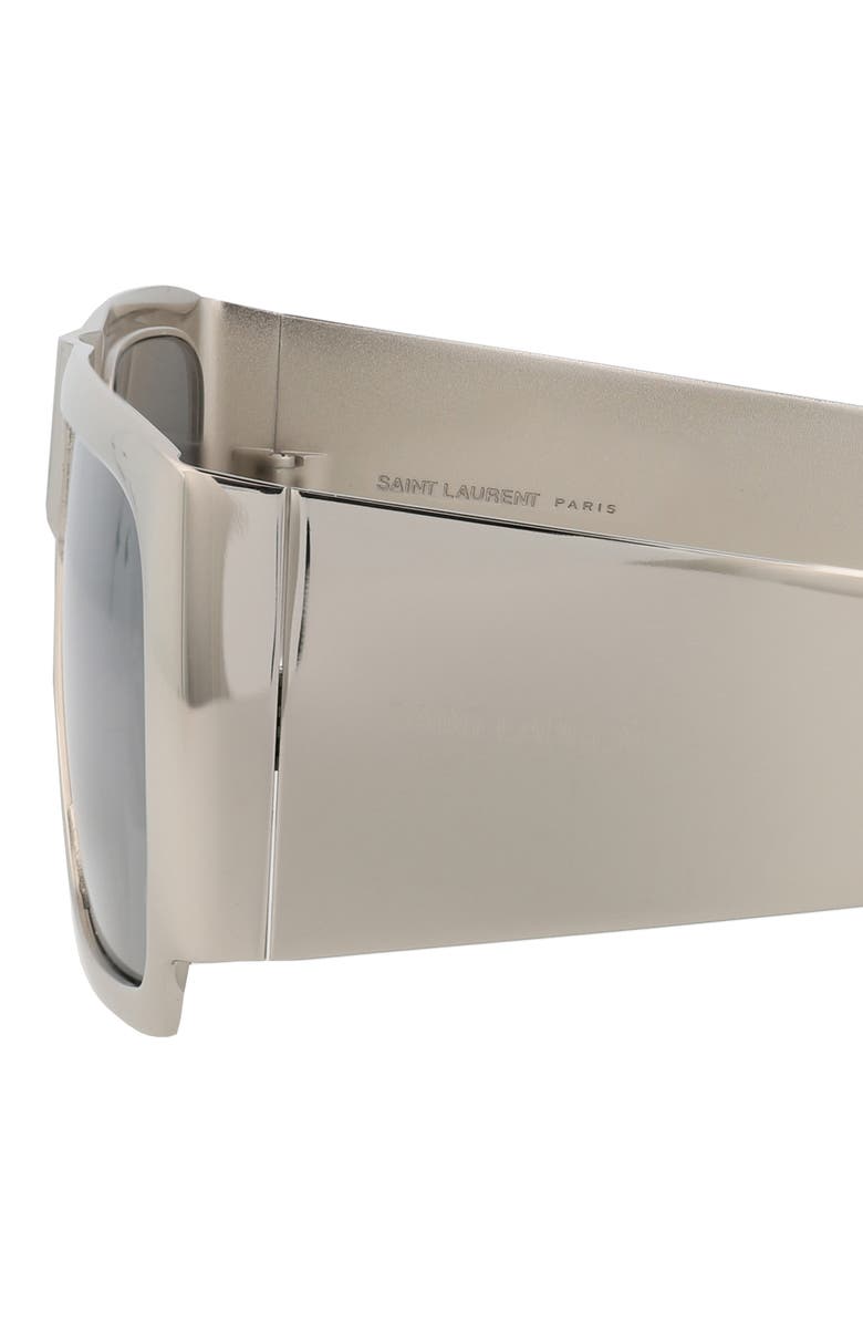 Saint Laurent 58mm Square Sunglasses, Alternate, color, Silver Silver Silver