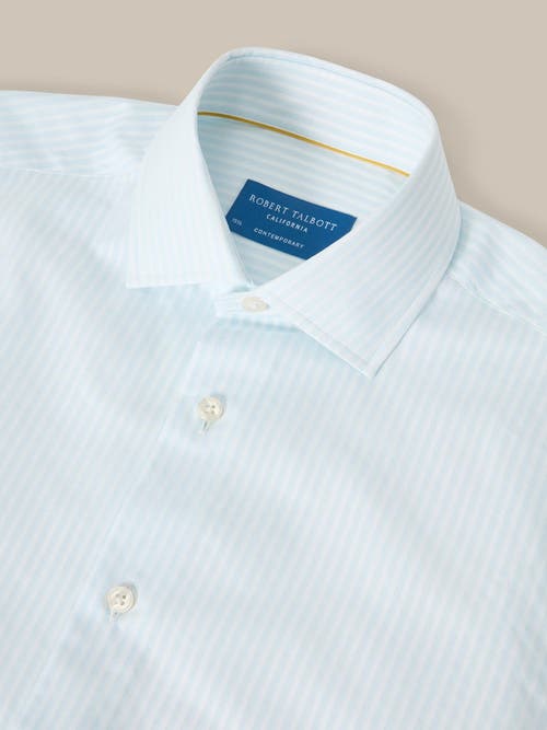 Robert Talbott Reynolds Dobby Stripe Contemporary Fit Shirt In Pale Aqua