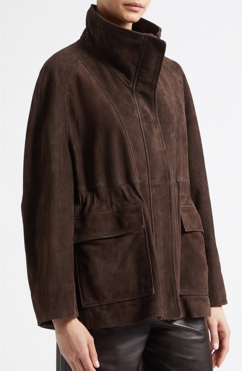 NOUR HAMMOUR Quai Suede Jacket, Alternate, color, Mocha