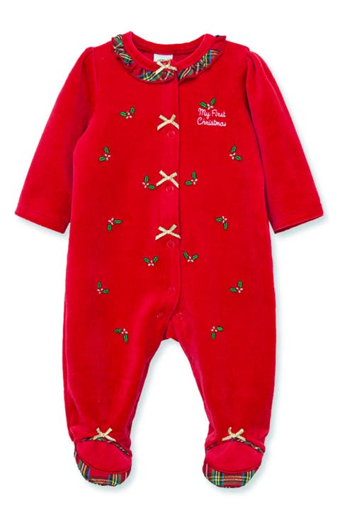 Holiday Velour Footie