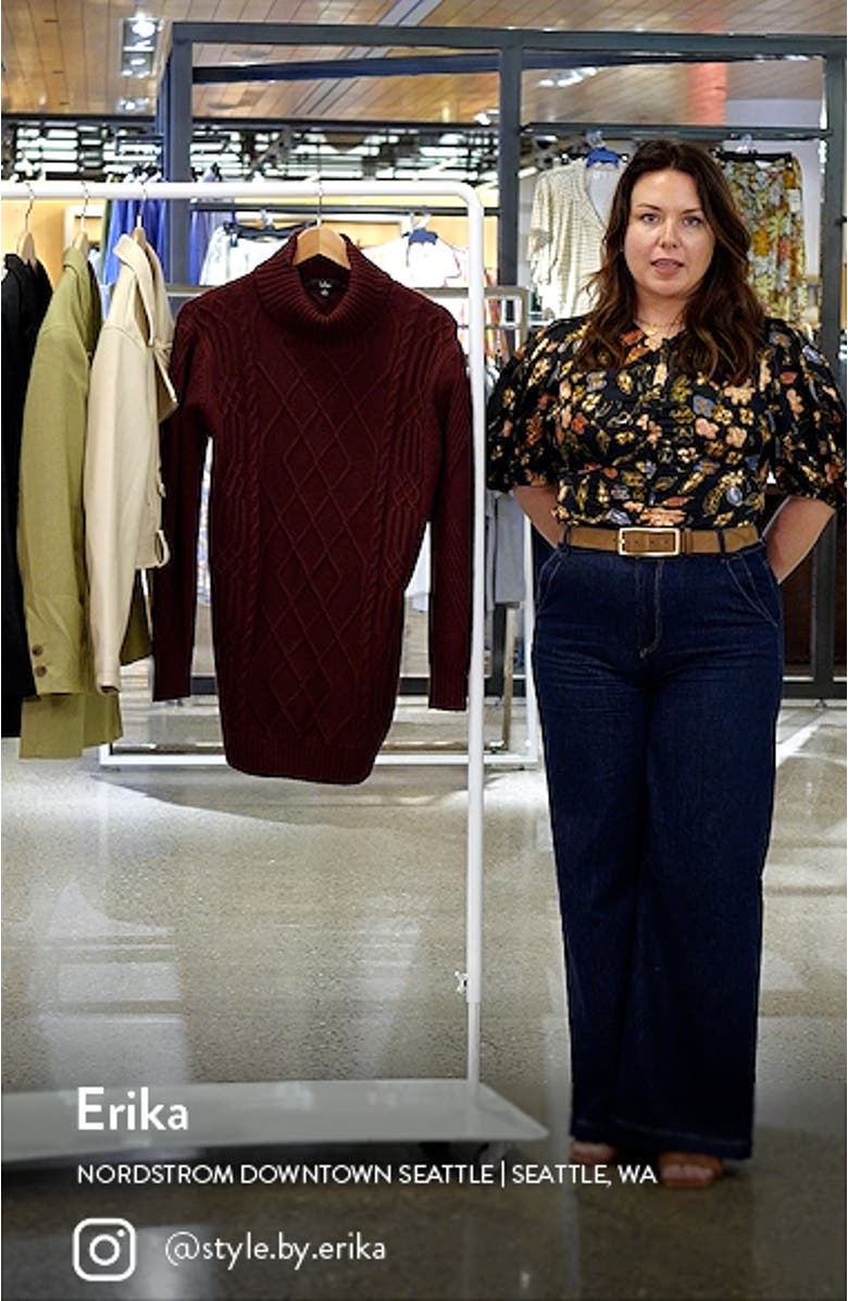 Cuddle Up Close Long Sleeve Cable Sweater Dress, sales video thumbnail