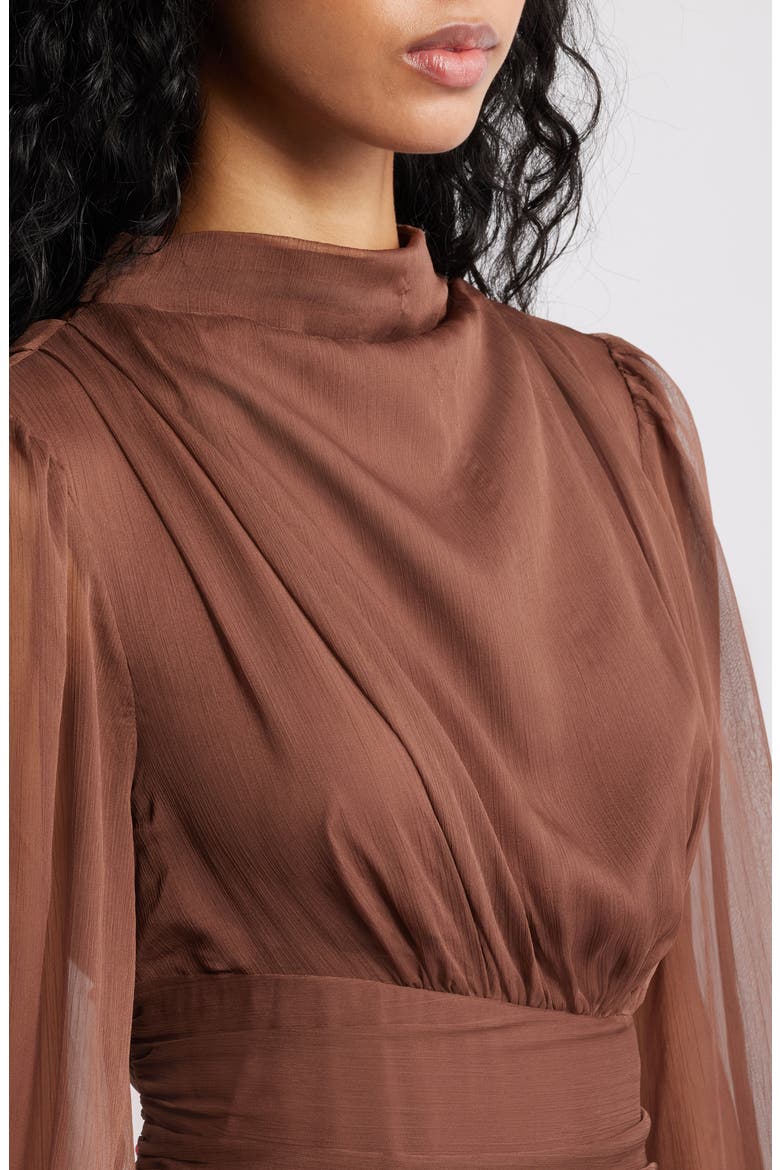 Neveah Long Sleeve Maxi Dress, Alternate, color, CHOCOLATE