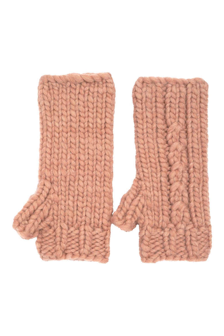 Handknit Cable Knit Hand Warmers, Alternate, color, CUBAN SAND