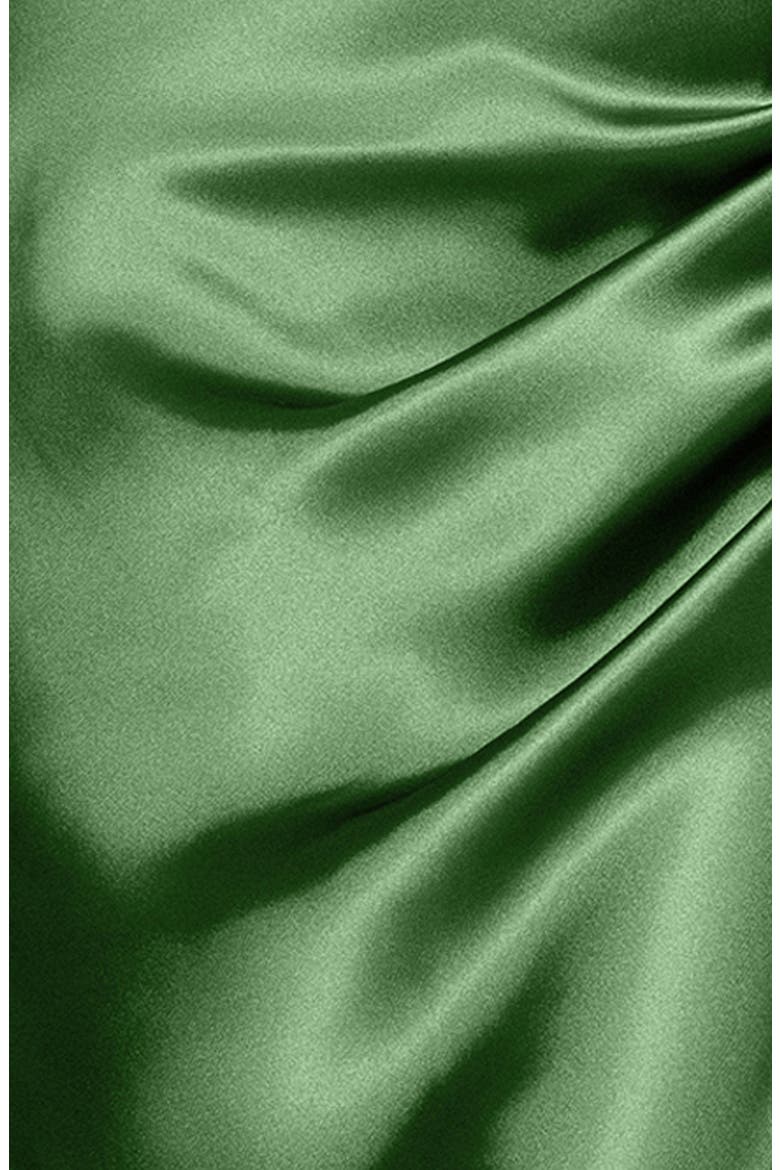 One-Shoulder Satin Gown, Alternate, color, MOSS