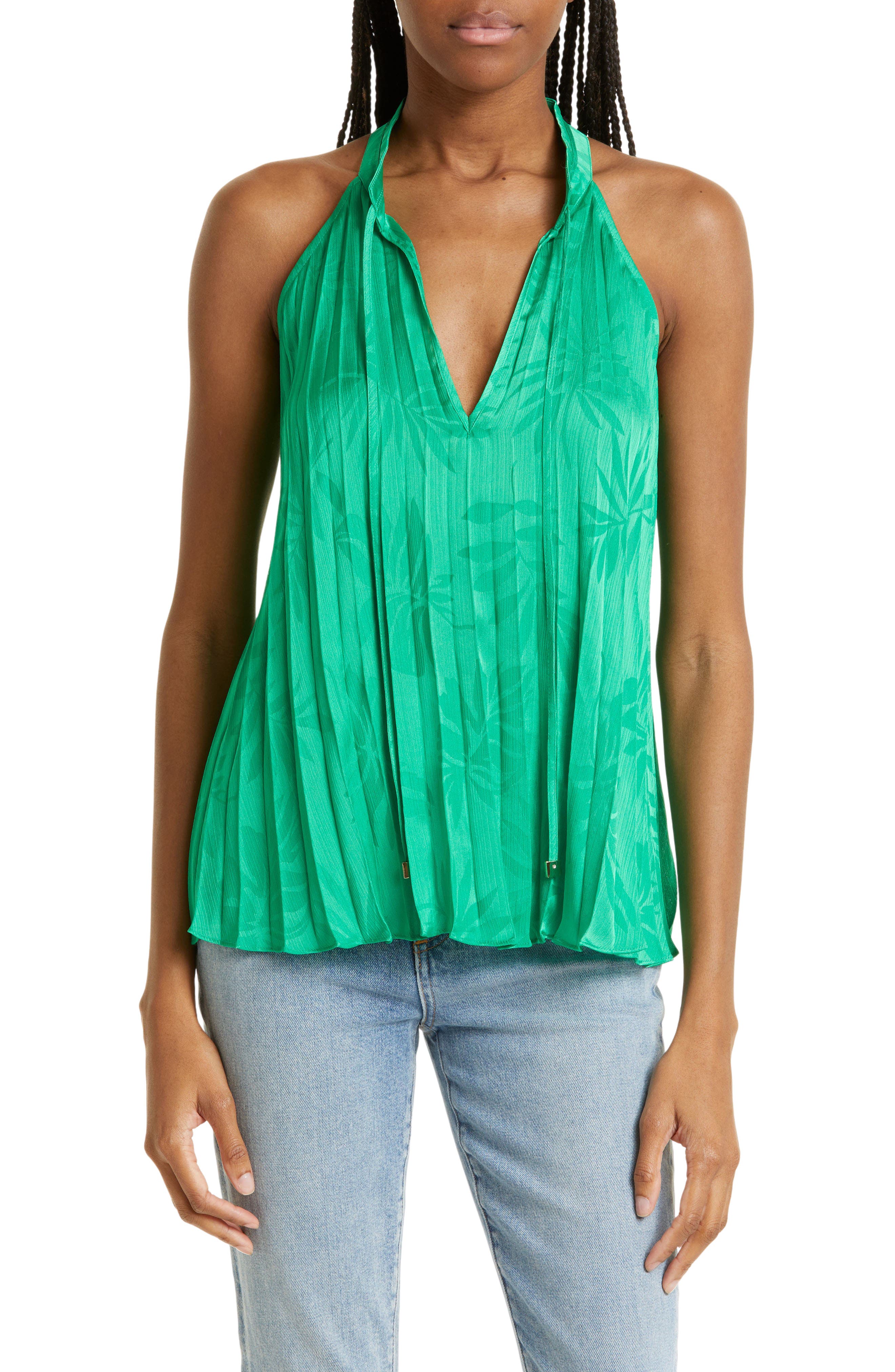 Ramy Brook Alex Pleated Sleeveless Blouse